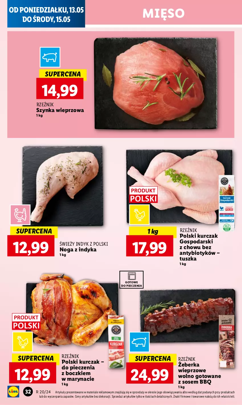 Gazetka promocyjna Lidl - GAZETKA - ważna 13.05 do 15.05.2024 - strona 34 - produkty: Kurczak, Mięso, Piec, Sos, Szynka, Szynka wieprzowa, Tusz