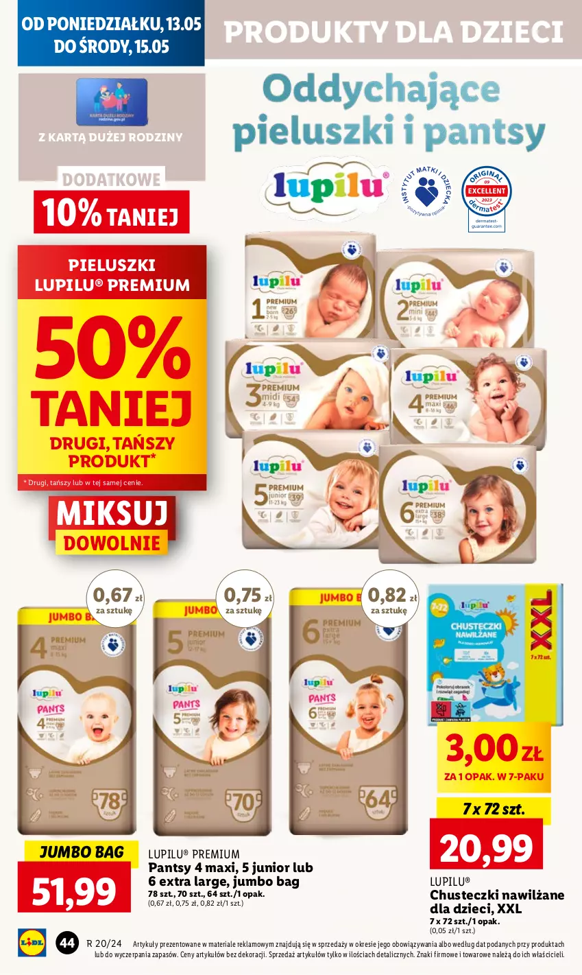 Gazetka promocyjna Lidl - GAZETKA - ważna 13.05 do 15.05.2024 - strona 48 - produkty: Chusteczki, Dzieci, O Bag