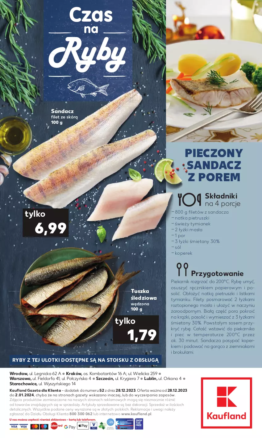 Gazetka promocyjna Kaufland - Kaufland - ważna 28.12.2023 do 02.01.2024 - strona 2 - produkty: Fa, Natka pietruszki, Orka, Papier, Piec, Piekarnik, Por, Ręcznik, Sandacz, Sandacz filet, Sól, Sos, Top, Tusz, Tuszka śledziowa, Tuszka śledziowa wędzona, Wagi