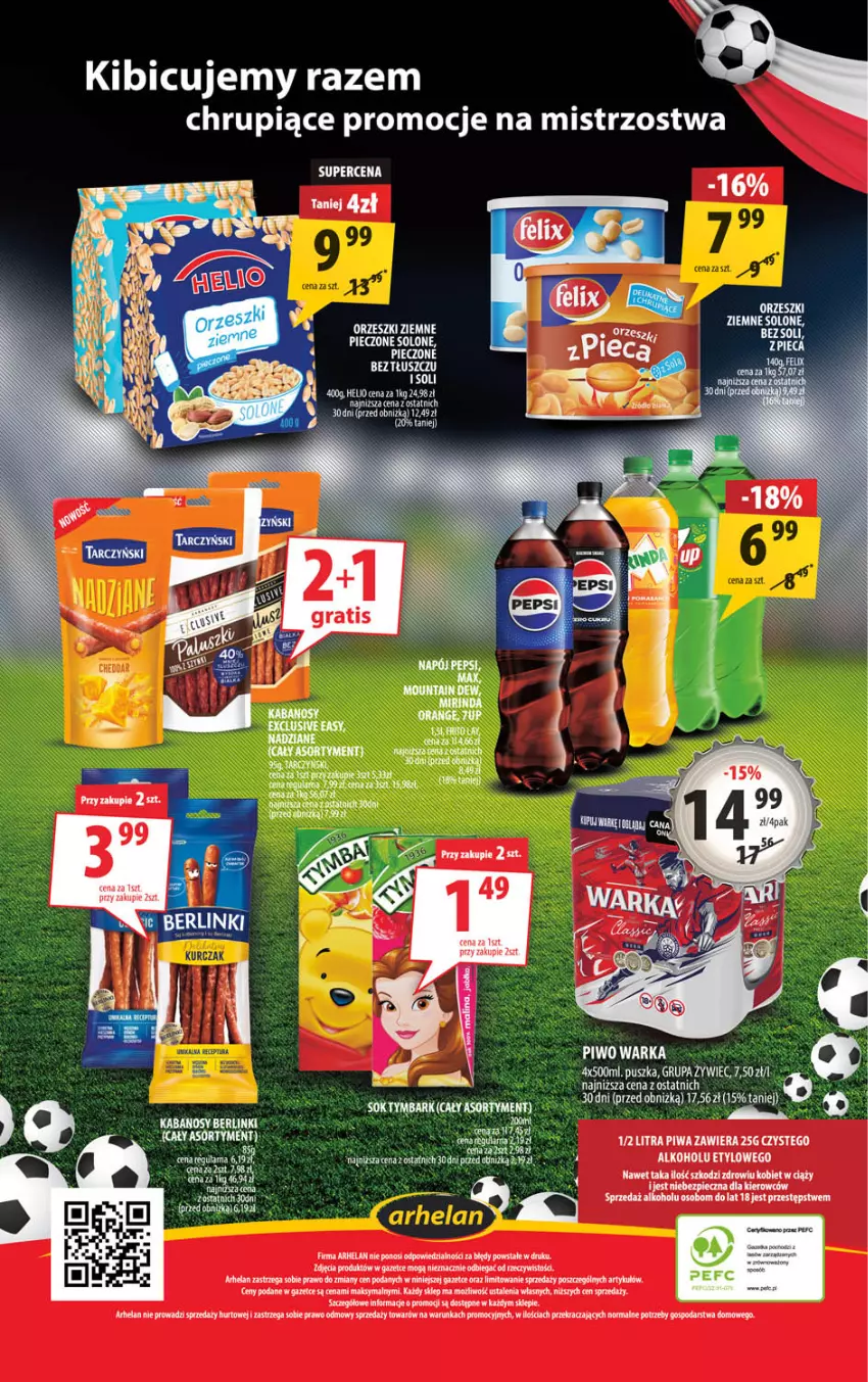 Gazetka promocyjna Arhelan - Gazetka - ważna 14.06 do 23.06.2024 - strona 20 - produkty: 7up, BIC, Helio, Jaja, Orzeszki, Piec, Piwa, Piwo, Por, Sól, Warka