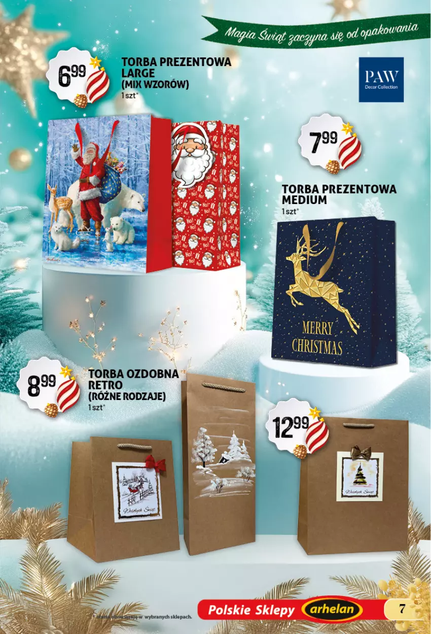 Gazetka promocyjna Arhelan - Gazetka - ważna 28.11.2025 do 05.01.2026 - strona 7 - produkty: Torba, Torba prezentowa