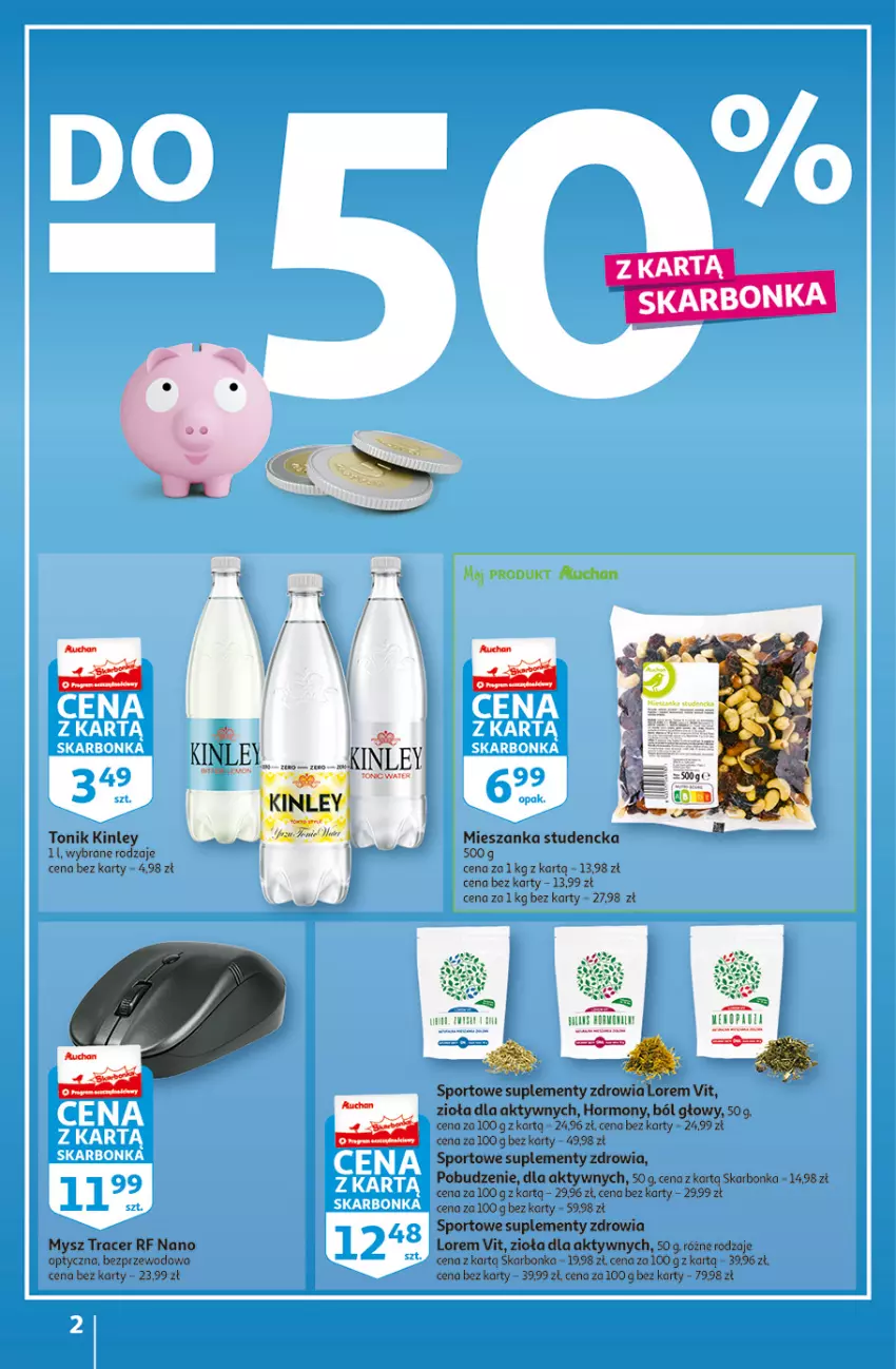 Gazetka promocyjna Auchan - Gazetka Koszyk Oszczędności Auchan Hipermarkety - ważna 13.10 do 19.10.2022 - strona 2 - produkty: Acer, Mieszanka studencka, Mysz, Por, Sport, Tonik