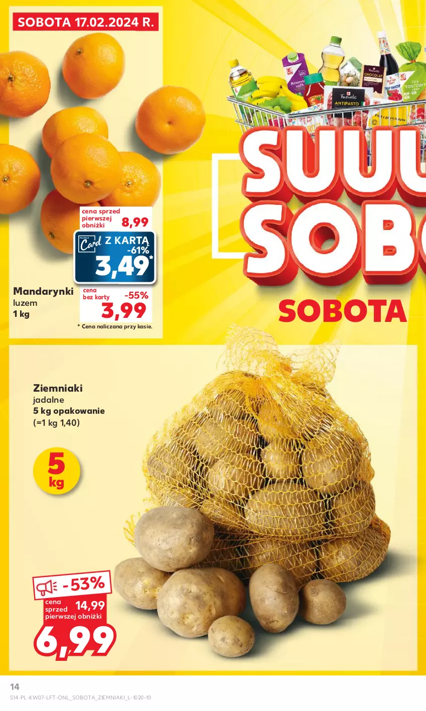 Gazetka promocyjna Kaufland - Gazetka tygodnia - ważna 15.02 do 21.02.2024 - strona 14 - produkty: Mandarynki, Ziemniaki