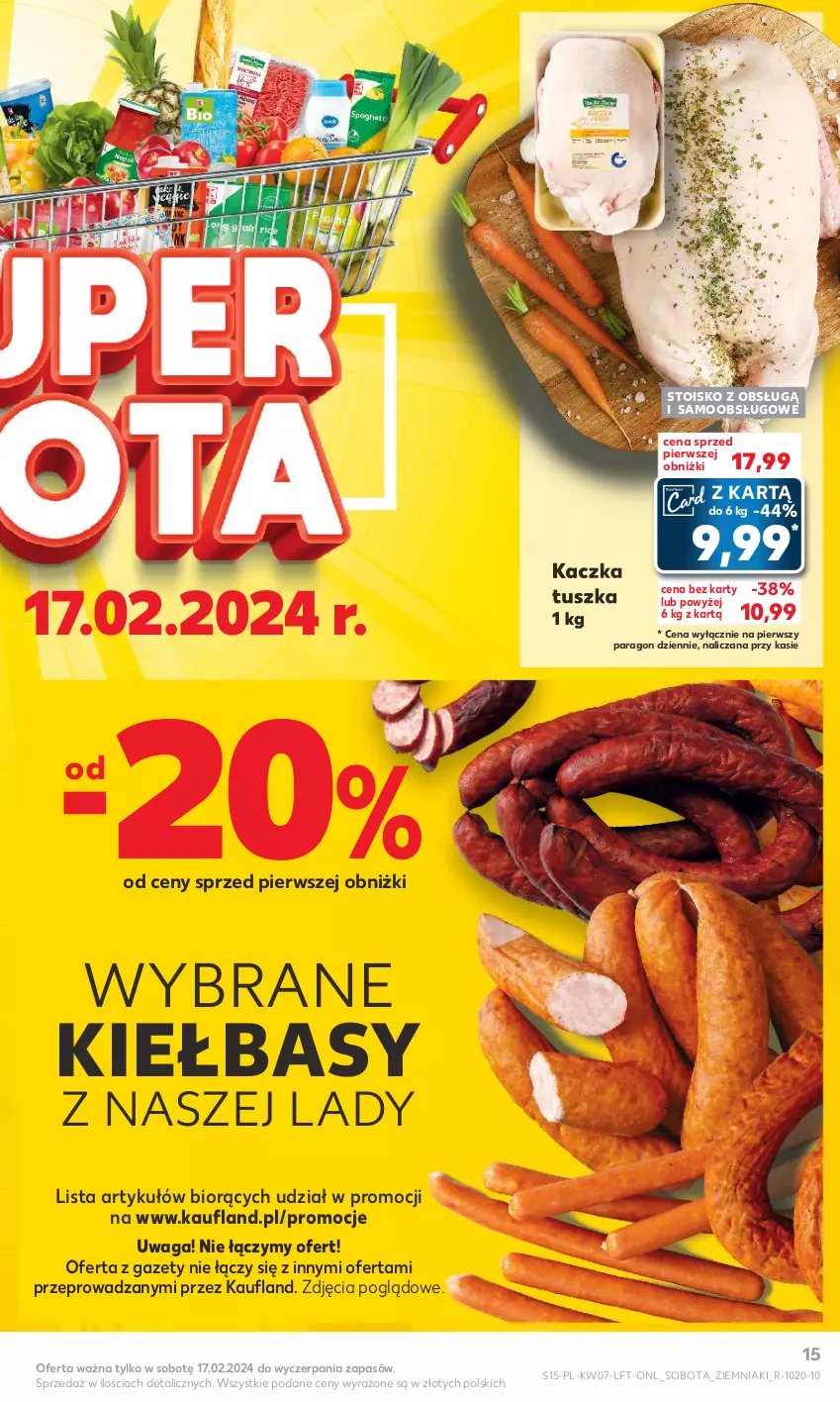 Gazetka promocyjna Kaufland - Gazetka tygodnia - ważna 15.02 do 21.02.2024 - strona 15 - produkty: Kaczka, Tusz, Waga, Ziemniaki