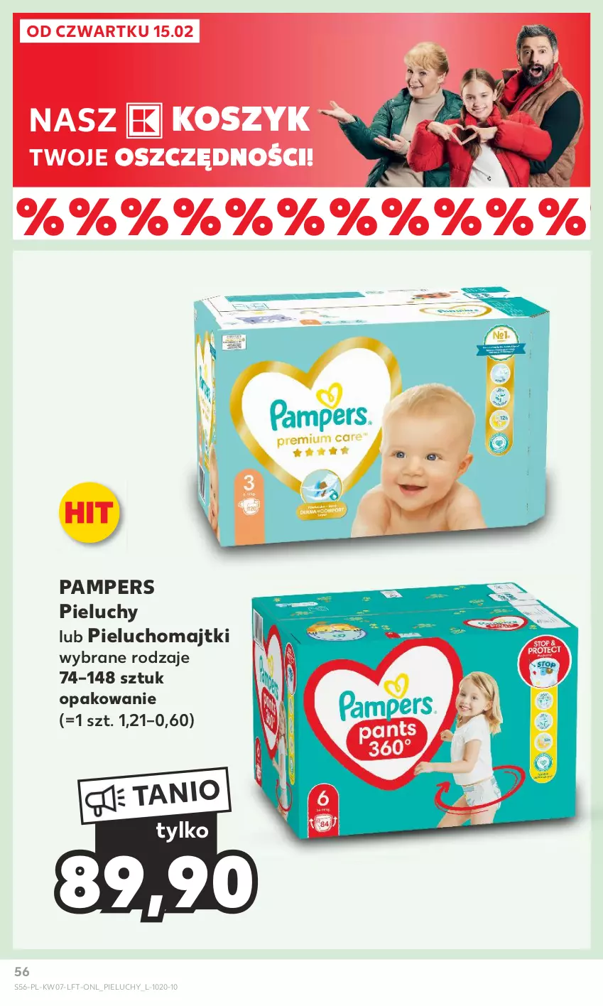 Gazetka promocyjna Kaufland - Gazetka tygodnia - ważna 15.02 do 21.02.2024 - strona 56 - produkty: Kosz, Majtki, Pampers, Pieluchomajtki, Pieluchy