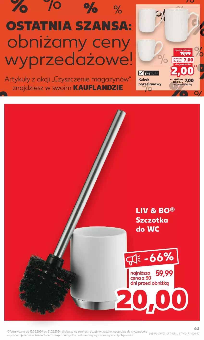 Gazetka promocyjna Kaufland - Gazetka tygodnia - ważna 15.02 do 21.02.2024 - strona 63 - produkty: Kubek, Por, Sitko, Szczotka, Szczotka do WC