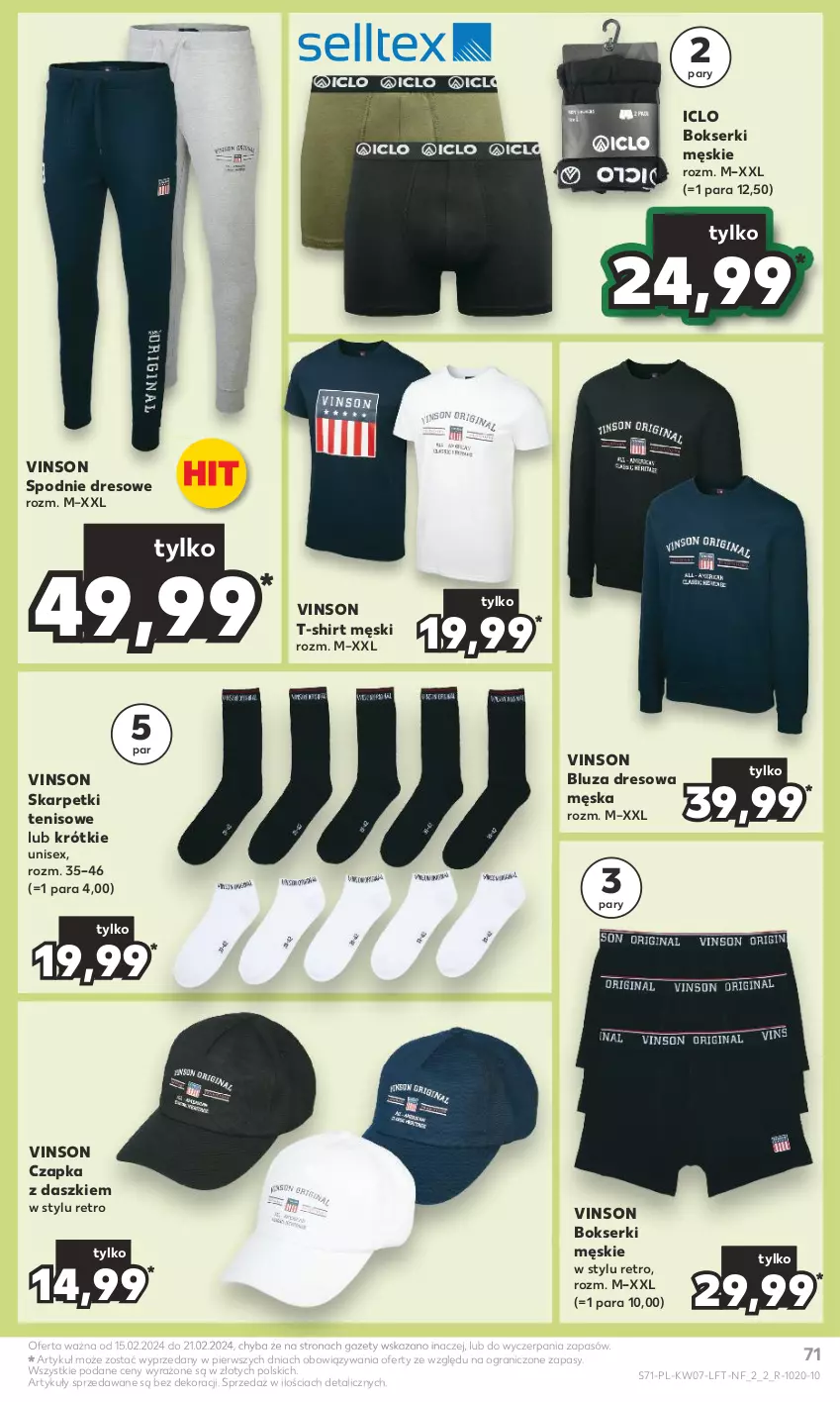 Gazetka promocyjna Kaufland - Gazetka tygodnia - ważna 15.02 do 21.02.2024 - strona 71 - produkty: Bluza, Bluza dresowa, Bokserki, Czapka, Dres, Gra, Karp, Ser, Skarpetki, Spodnie, Spodnie dresowe, T-shirt