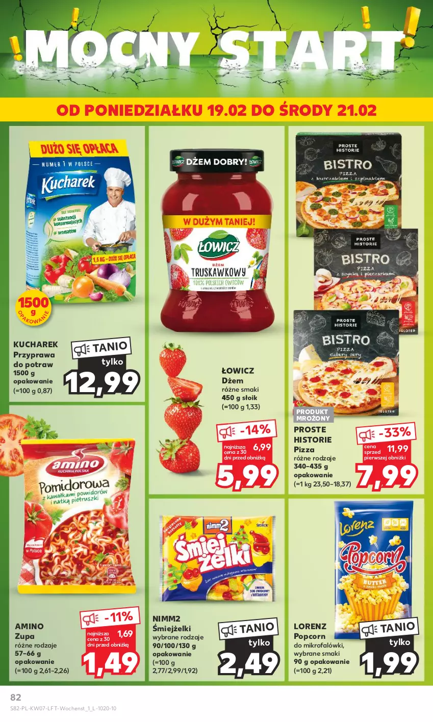 Gazetka promocyjna Kaufland - Gazetka tygodnia - ważna 15.02 do 21.02.2024 - strona 82 - produkty: Dżem, Fa, Kucharek, Lorenz, Nimm2, Pizza, Popcorn, Przyprawa do potraw, Zupa