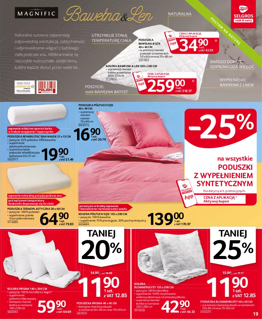 Gazetka promocyjna Selgros - Oferta przemysłowa - ważna 21.01 do 03.02.2021 - strona 19 - produkty: AEG, Kołdra, Mop, Poduszka, Wałek, Wełna