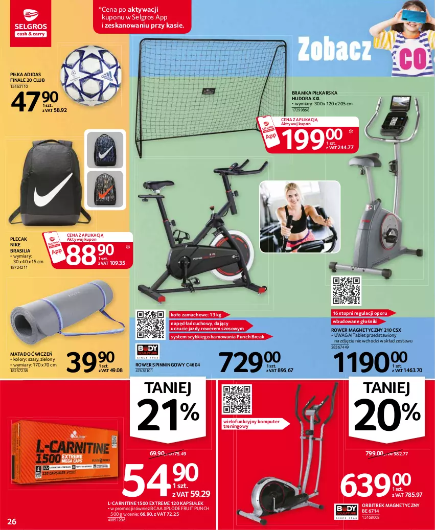 Gazetka promocyjna Selgros - Oferta przemysłowa - ważna 21.01 do 03.02.2021 - strona 26 - produkty: Adidas, Bramka, Głośnik, Komputer, LG, Nike, Orbit, Orbitrek, Plecak, Por, Ramka, Rower, Tablet, Top, Waga