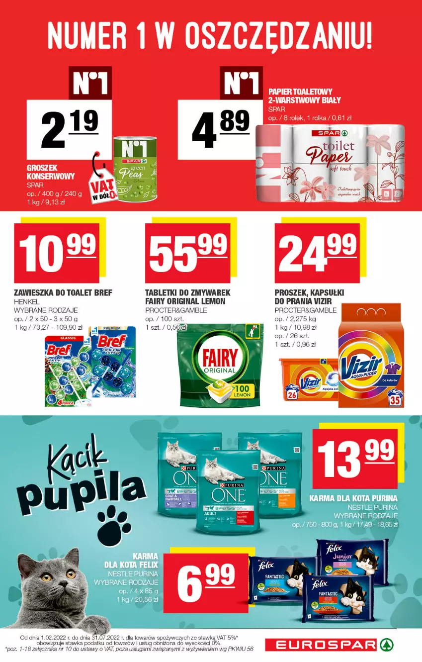 Gazetka promocyjna Spar - EuroSpar - ważna 29.05 do 08.06.2022 - strona 15 - produkty: Bref, Fa, Fairy, Fanta, Felix, Gin, Kapsułki do prania, Pur, Purina, Sok, Tablet, Tera, Vizir