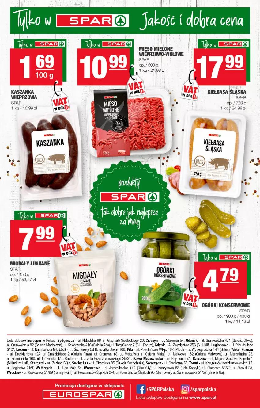 Gazetka promocyjna Spar - EuroSpar - ważna 29.05 do 08.06.2022 - strona 16 - produkty: BIC, Dzieci, Fa, Gra, Kasza, Kaszanka, Kiełbasa, Kiełbasa śląska, Kosz, Mięso, Mięso mielone, Migdały, Migdały łuskane, Ogórki konserwowe, Rum, Ser