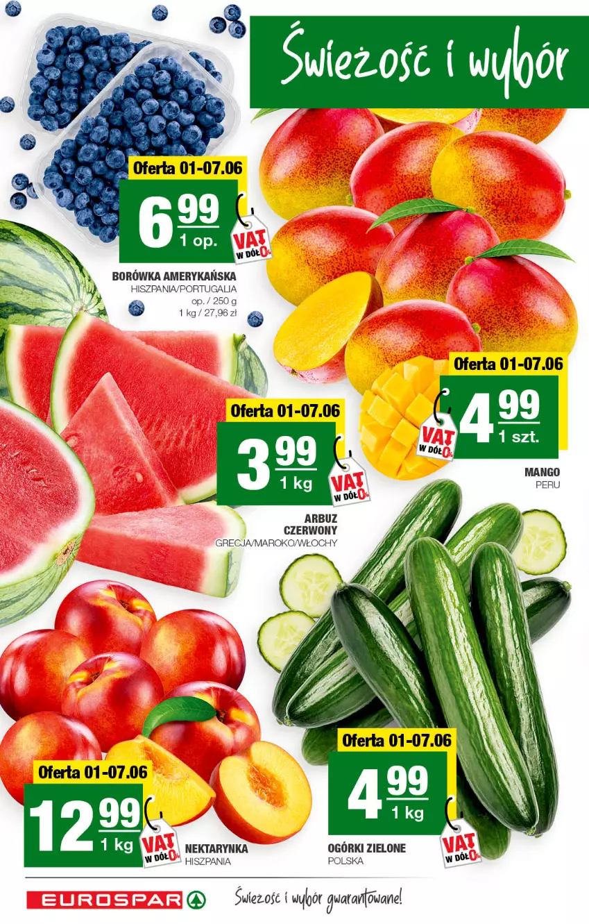 Gazetka promocyjna Spar - EuroSpar - ważna 29.05 do 08.06.2022 - strona 2 - produkty: Arbuz, Borówka, Borówka amerykańska, Nektar, Nektarynka, Por