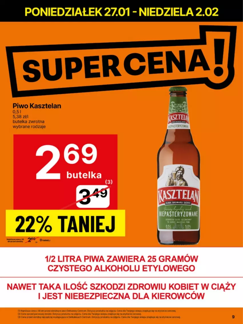 Gazetka promocyjna Delikatesy Centrum - NOWA GAZETKA Delikatesy Centrum od 27 stycznia! 27.01-2.02.2025 - ważna 27.01 do 02.02.2025 - strona 9 - produkty: Gra, Kasztelan, Piec, Piwa, Piwo