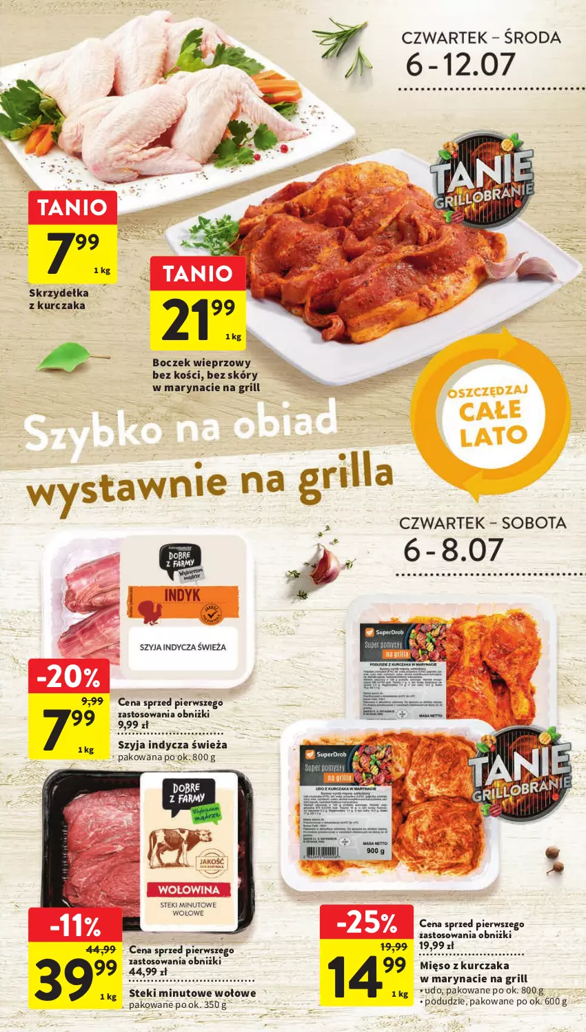 Gazetka promocyjna Intermarche - Gazetka Intermarche - ważna 06.07 do 12.07.2023 - strona 15 - produkty: Boczek, Boczek wieprzowy, Grill, Kurczak, Mięso, Skrzydełka z kurczaka, Stek