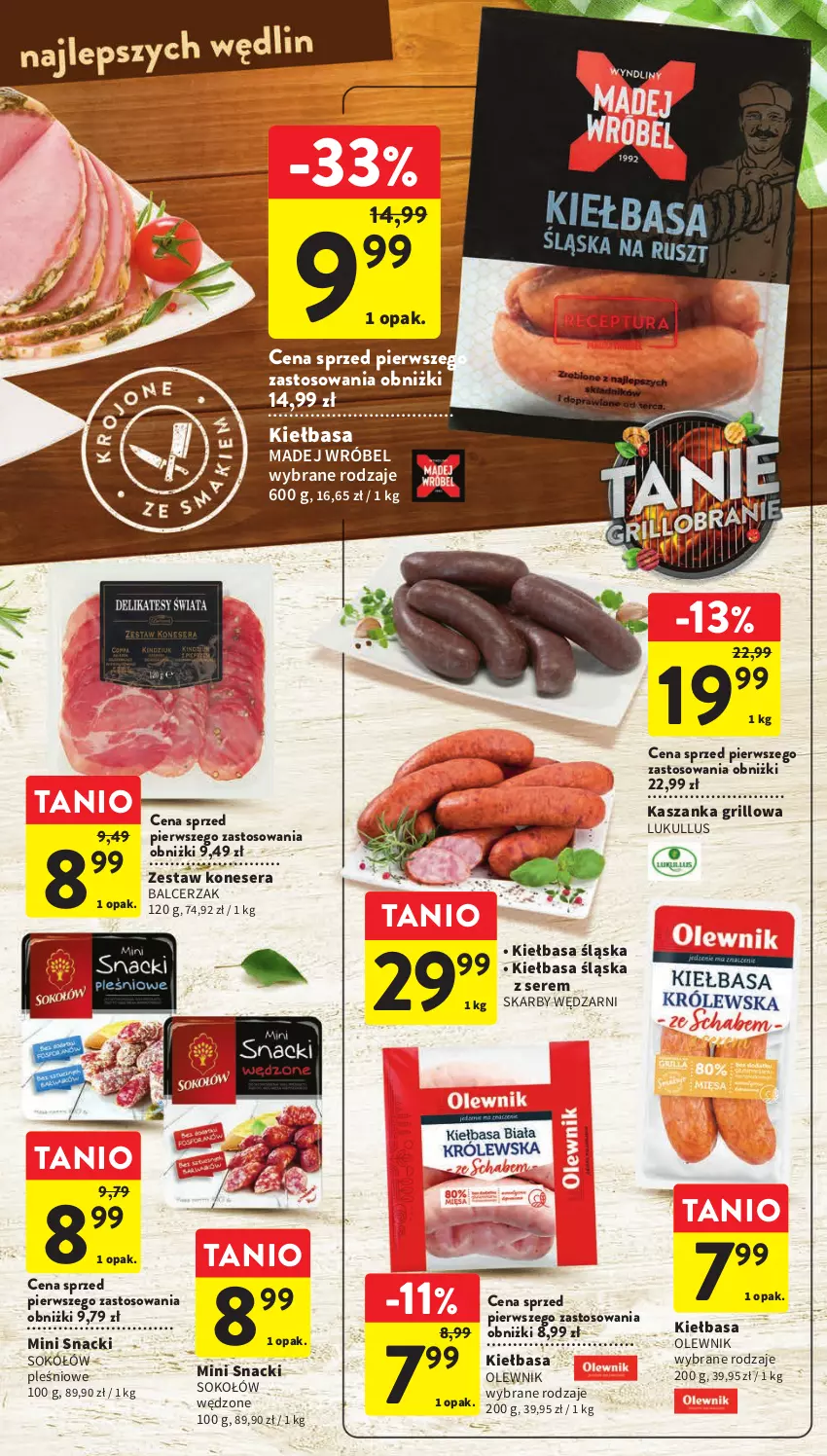 Gazetka promocyjna Intermarche - Gazetka Intermarche - ważna 06.07 do 12.07.2023 - strona 19 - produkty: Grill, Kasza, Kaszanka, Kiełbasa, Kiełbasa śląska, Madej Wróbel, Olewnik, Ser, Sok, Sokołów