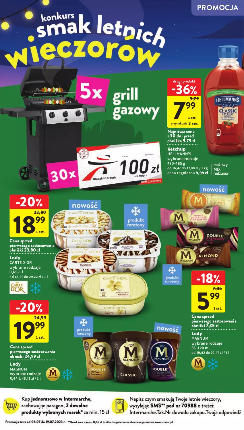 Gazetka promocyjna Intermarche - Gazetka Intermarche - ważna 06.07 do 12.07.2023 - strona 26 - produkty: Hellmann’s, Ketchup, Lody