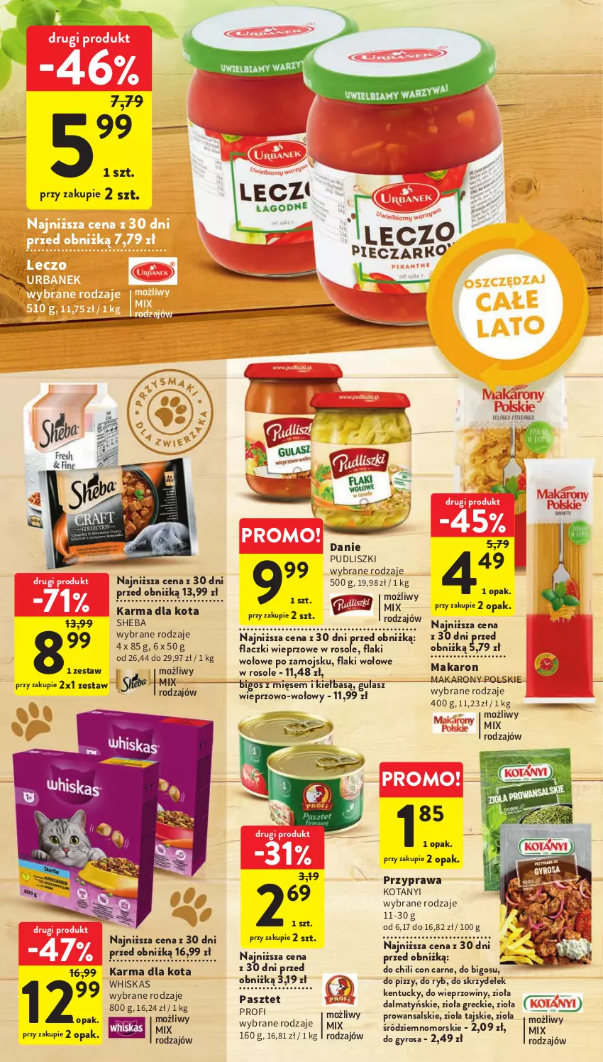 Gazetka promocyjna Intermarche - Gazetka Intermarche - ważna 06.07 do 12.07.2023 - strona 30 - produkty: Bigos, Flaki, Flaki wołowe, Gyros, Makaron, Pasztet, Pudliszki, Sheba, Whiskas