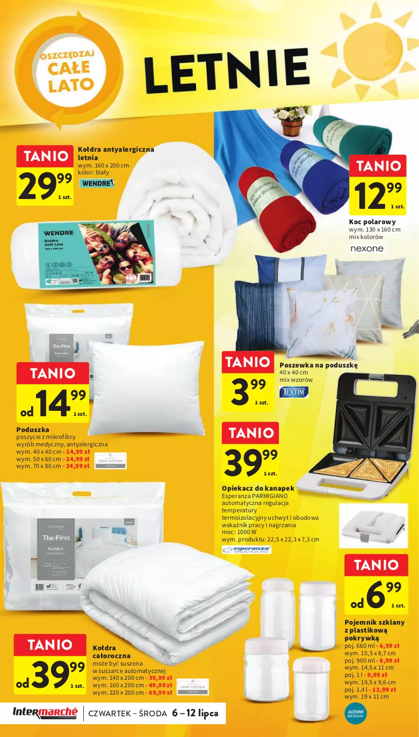 Gazetka promocyjna Intermarche - Gazetka Intermarche - ważna 06.07 do 12.07.2023 - strona 36 - produkty: Koc, Kołdra, Opiekacz do kanapek, Poduszka, Pojemnik, Pojemnik szklany, Poszewka