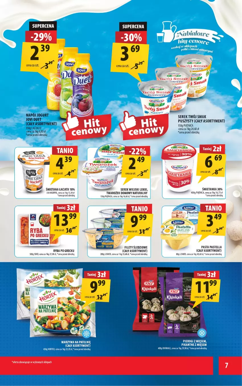 Gazetka promocyjna Arhelan - Gazetka - ważna 07.11 do 16.11.2025 - strona 7 - produkty: Jogurt, Lisner, Napój, Pastella, Piątnica, Ryba, Ryba po grecku, SEKO, Ser, Serek, Serek wiejski, Twój Smak