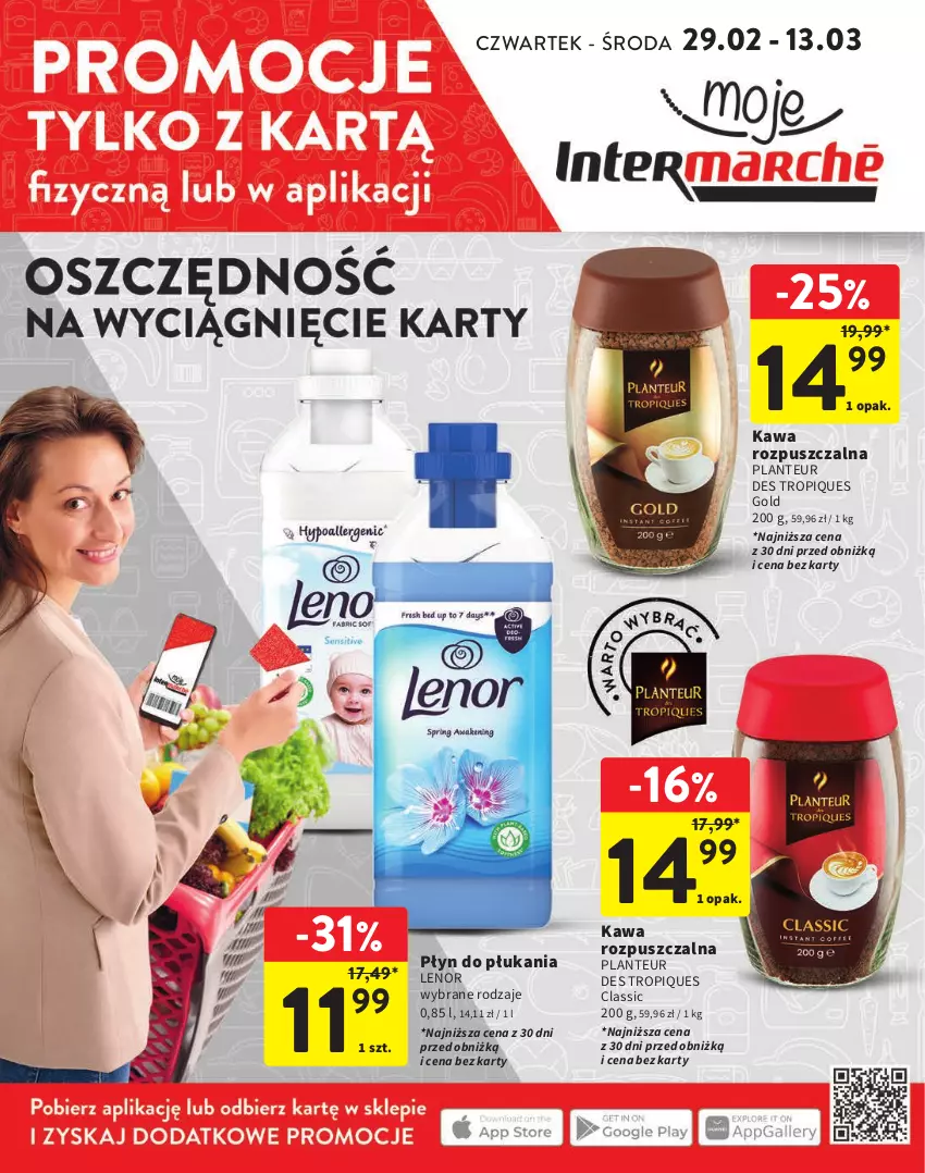 Gazetka promocyjna Intermarche - Gazetka Intermarche - ważna 29.02 do 13.03.2024 - strona 1 - produkty: Kawa, Kawa rozpuszczalna, Lenor, Płyn do płukania