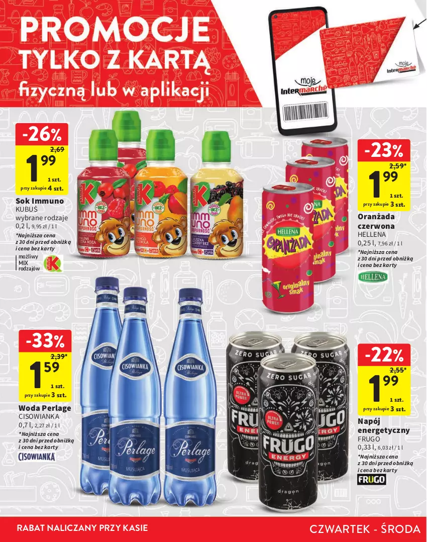 Gazetka promocyjna Intermarche - Gazetka Intermarche - ważna 29.02 do 13.03.2024 - strona 14 - produkty: Cisowianka, Hellena, Kubuś, Napój, Napój energetyczny, Oranżada, Sok, Woda