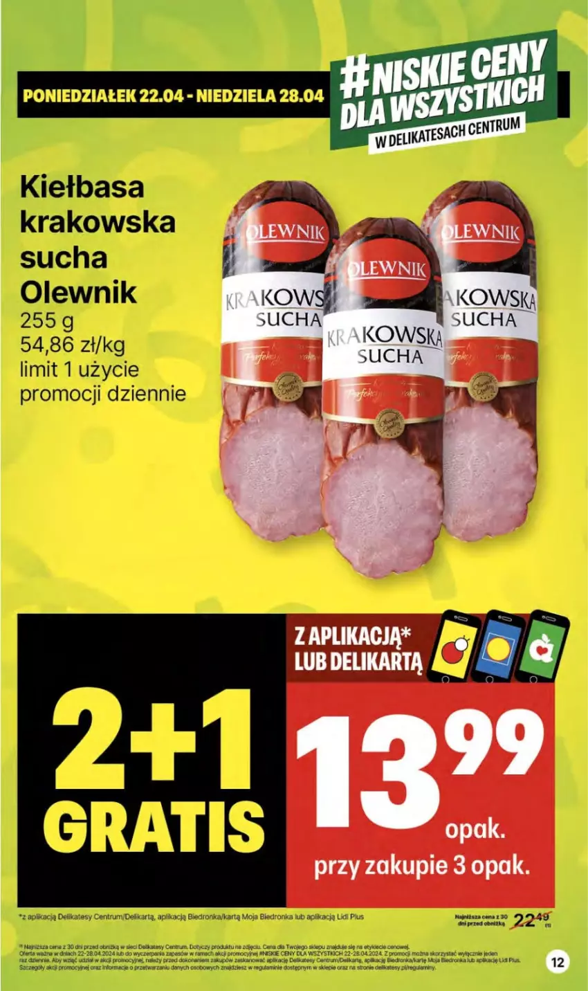 Gazetka promocyjna Delikatesy Centrum - NOWA GAZETKA Delikatesy Centrum od 25 kwietnia! 25.04-01.05.2024 - ważna 25.04 do 01.05.2024 - strona 12 - produkty: Dron, Gra, Kiełbasa, Kiełbasa krakowska, Olewnik, Rama, Rum