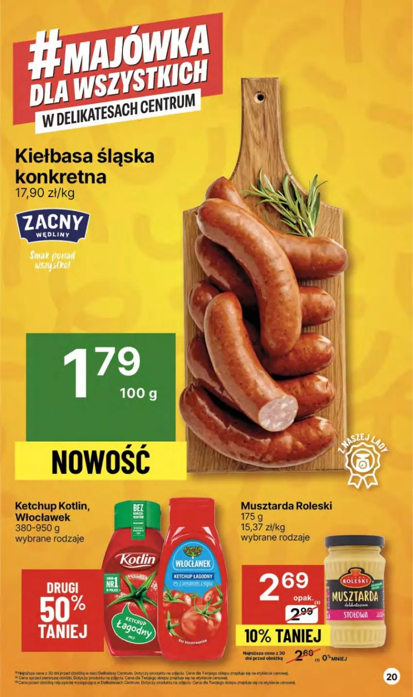 Gazetka promocyjna Delikatesy Centrum - NOWA GAZETKA Delikatesy Centrum od 25 kwietnia! 25.04-01.05.2024 - ważna 25.04 do 01.05.2024 - strona 20 - produkty: Ketchup, Kiełbasa, Kiełbasa śląska, Kotlin, Kret, Mus, Musztarda, Rum