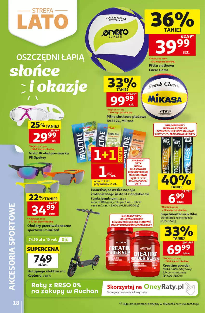 Gazetka promocyjna Auchan - Gazetka 30 Lat Hipermarket Auchan - ważna 18.06 do 24.06.2026 - strona 18 - produkty: Hulajnoga, Hulajnoga elektryczna, Maska, Por, Sport, Suplement diety, Znicz