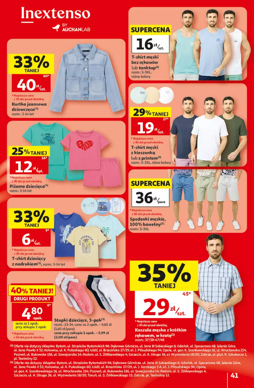 Gazetka promocyjna Auchan - Gazetka 30 Lat Hipermarket Auchan - ważna 18.06 do 24.06.2026 - strona 41 - produkty: Dzieci, Kurtka, Piżama, T-shirt, Top