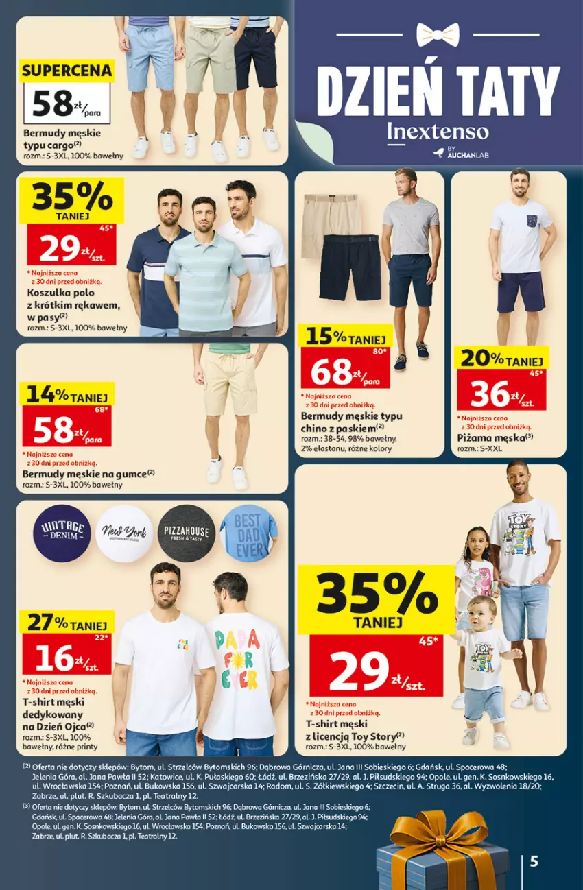 Gazetka promocyjna Auchan - Gazetka 30 Lat Hipermarket Auchan - ważna 18.06 do 24.06.2026 - strona 5 - produkty: Acer, Bermudy, Cars, Kosz, Koszulka, Piżama, Pizza, Sos, T-shirt