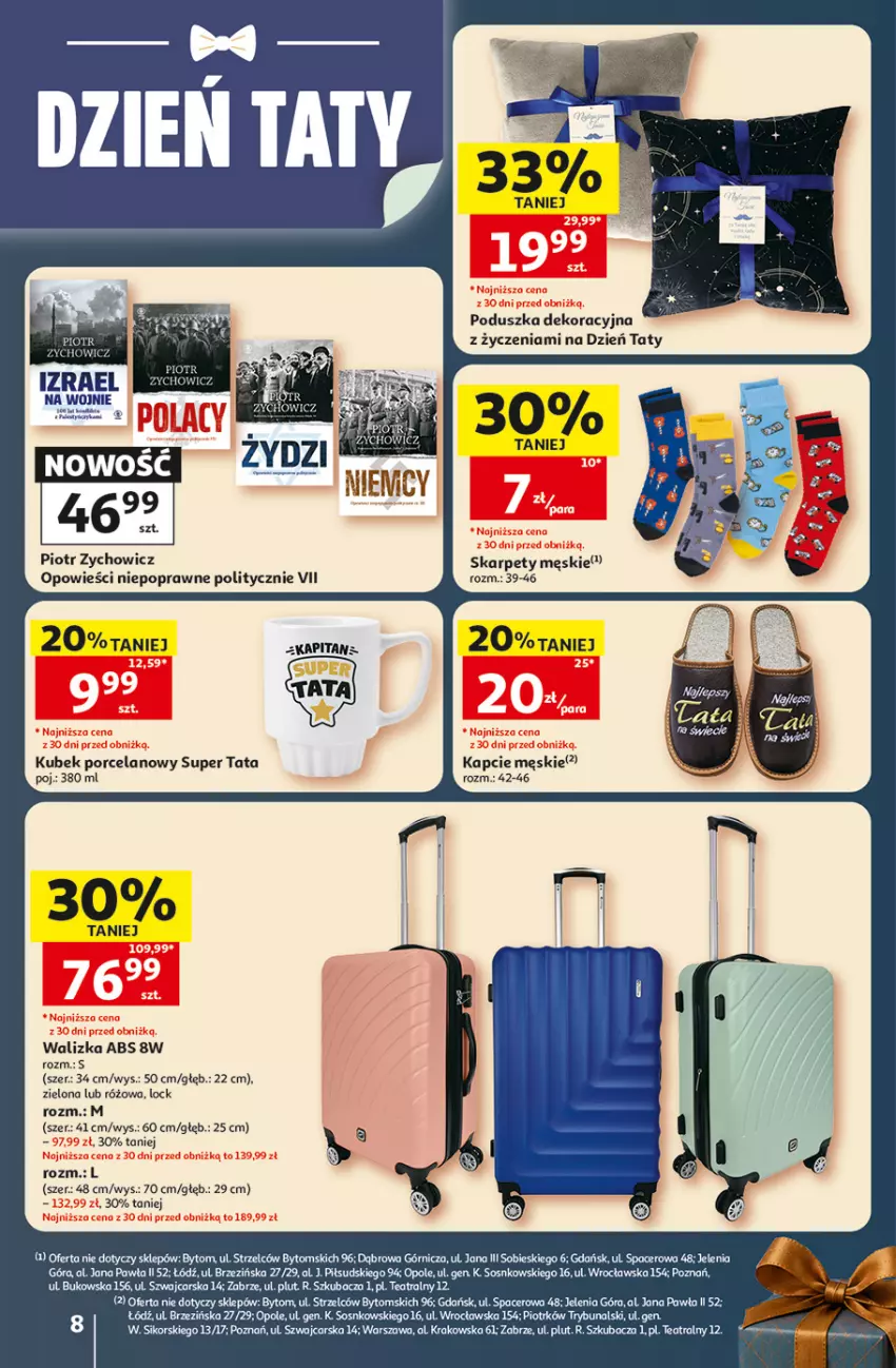 Gazetka promocyjna Auchan - Gazetka 30 Lat Hipermarket Auchan - ważna 18.06 do 24.06.2026 - strona 8 - produkty: Acer, Cars, Doom, Kapcie, Karp, Kubek, Poduszka, Poduszka dekoracyjna, Por, Sos, Walizka