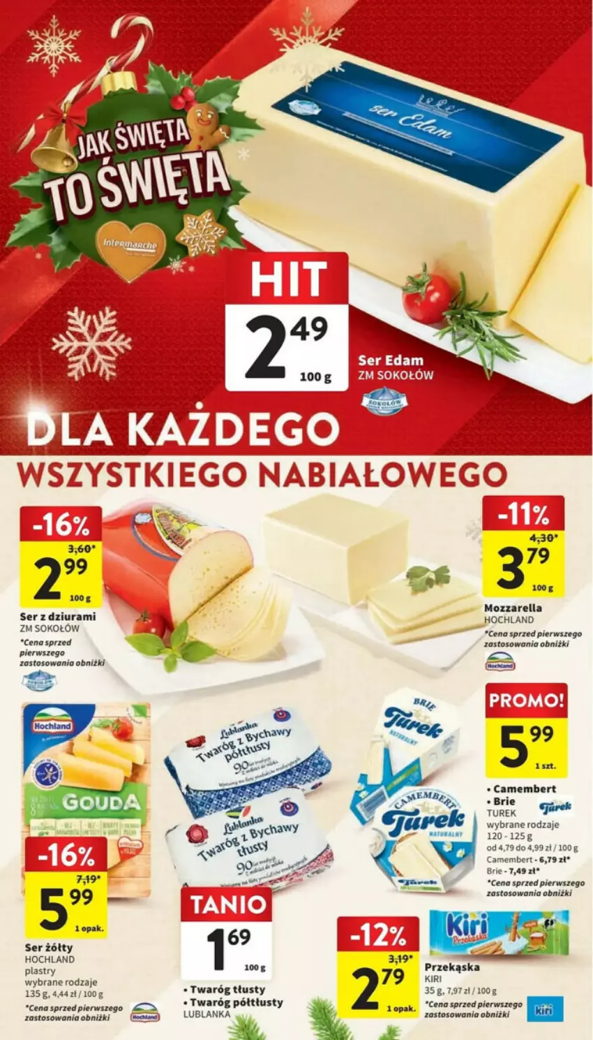 Gazetka promocyjna Intermarche - ważna 19.12 do 23.12.2023 - strona 26 - produkty: Brie, Camembert, Hochland, Mozzarella, Ser, Sok, Sokołów, Twaróg, Twaróg półtłusty, Twaróg tłusty