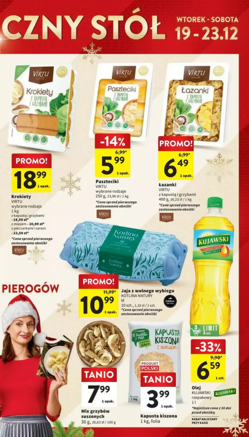 Gazetka promocyjna Intermarche - ważna 19.12 do 23.12.2023 - strona 44 - produkty: Jaja, Jaja z wolnego wybiegu, Kapustą, Krokiety, Kujawski, Olej, Piec, Pieczarka, Ryż, Ser, Virtu