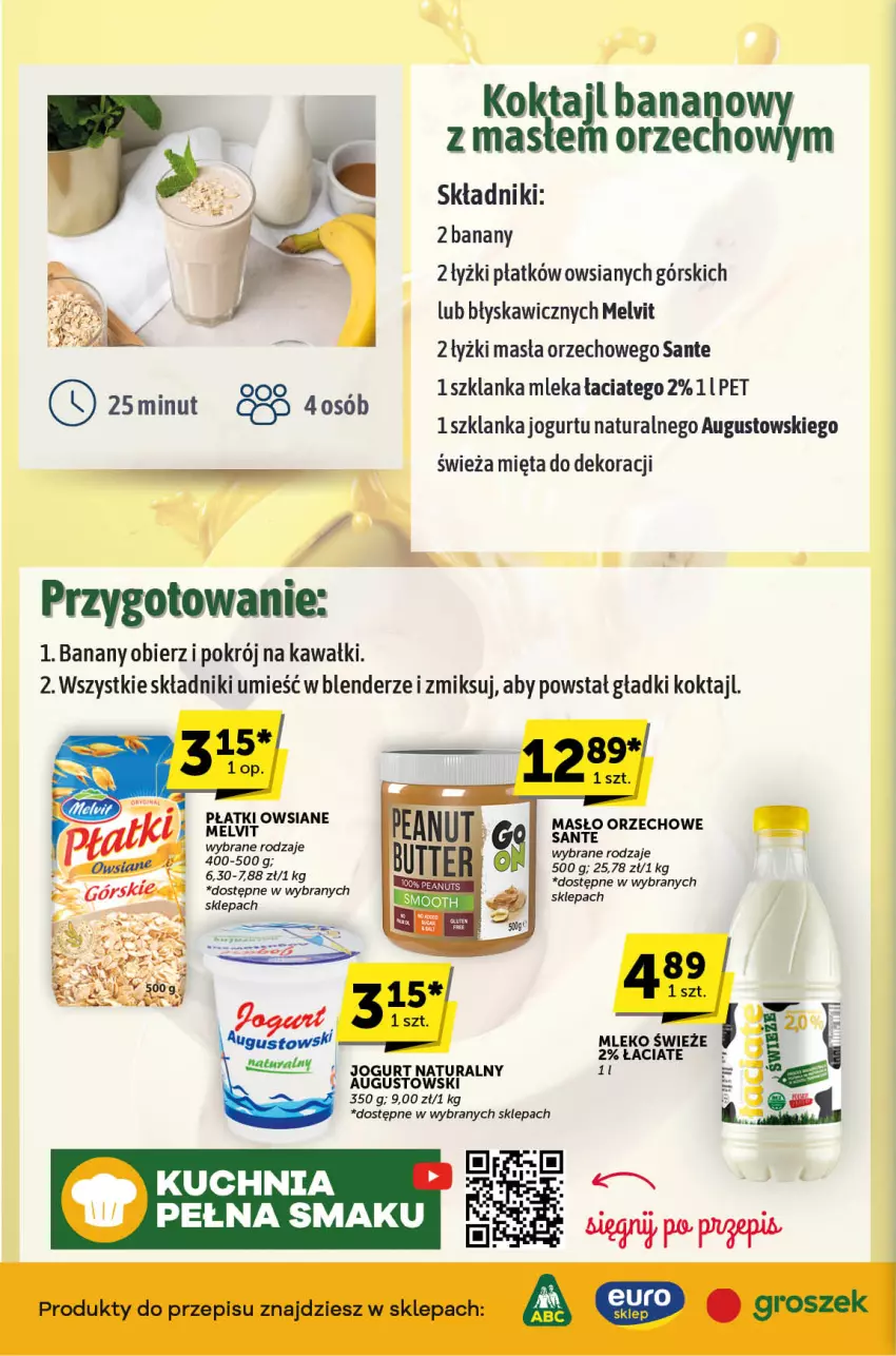 Gazetka promocyjna ABC - ważna 13.06 do 25.06.2024 - strona 2 - produkty: Banany, Blender, Jogurt, Jogurt naturalny, Kawa, Kuchnia, Masło, Masło orzechowe, Melvit, Mięta, Mleko, Płatki owsiane, Sante, Szklanka