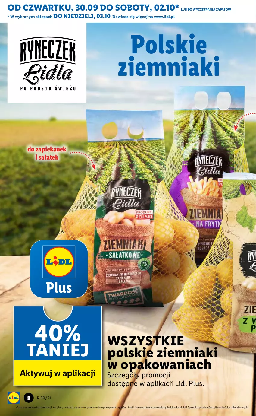 Gazetka promocyjna Lidl - GAZETKA - ważna 30.09 do 03.10.2021 - strona 8 - produkty: Sałat, Ziemniaki