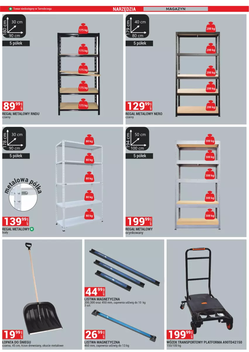 Gazetka promocyjna Merkury Market - ważna 02.11 do 30.11.2024 - strona 68 - produkty: Cynk, Dźwig, Listwa, Por, Regał, Regał metalowy, Sport, Tran, Wózek, Wózek transportowy