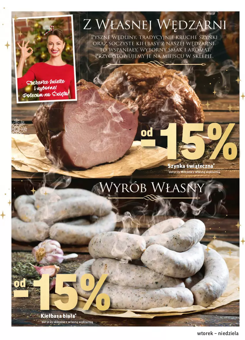 Gazetka promocyjna Intermarche - Gazetka promocyjna - ważna 14.12 do 19.12.2021 - strona 16 - produkty: Kiełbasa, Kiełbasa biała, Szynka