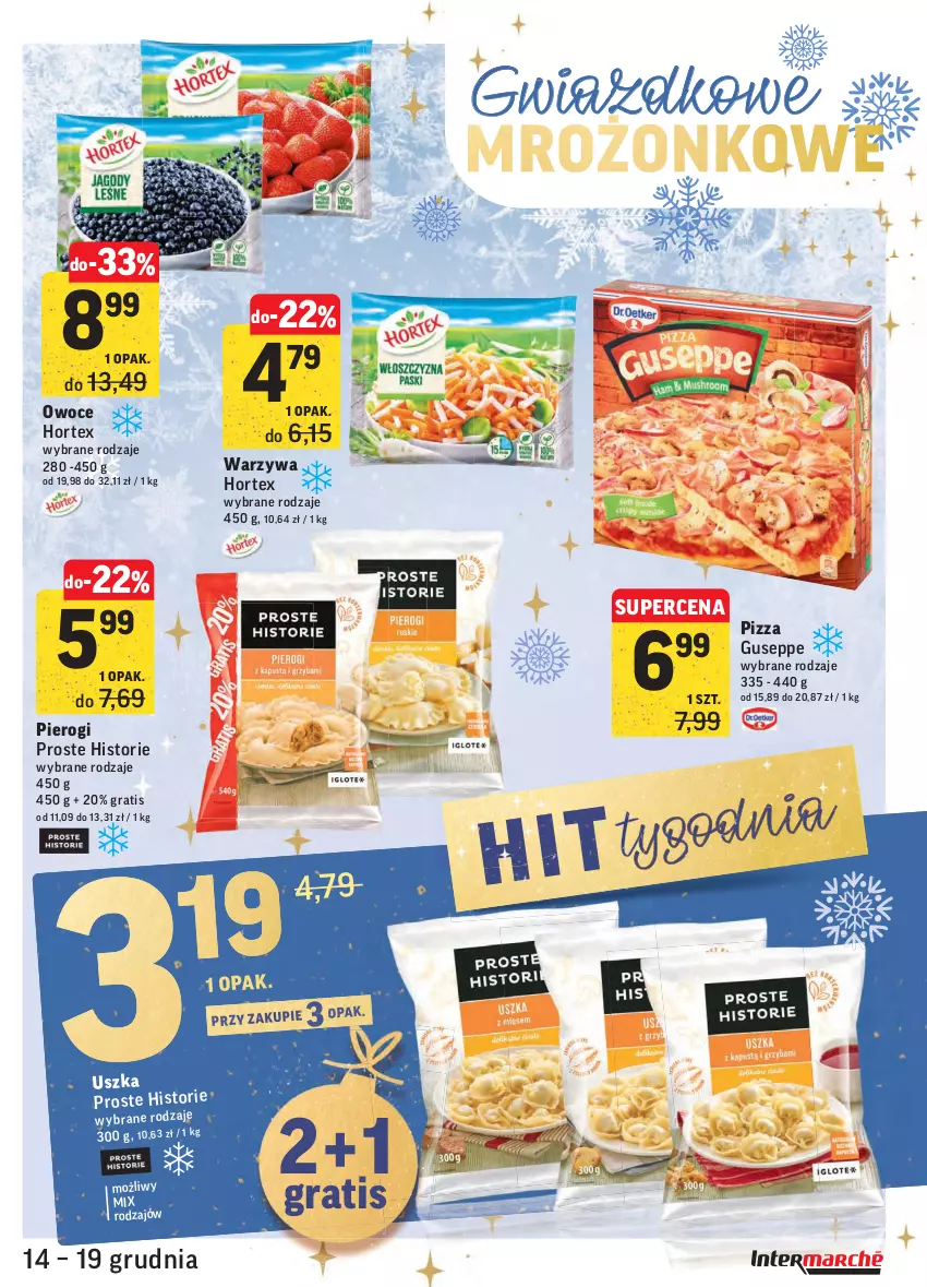 Gazetka promocyjna Intermarche - Gazetka promocyjna - ważna 14.12 do 19.12.2021 - strona 25 - produkty: Gra, Hortex, Owoce, Pierogi, Pizza, Warzywa