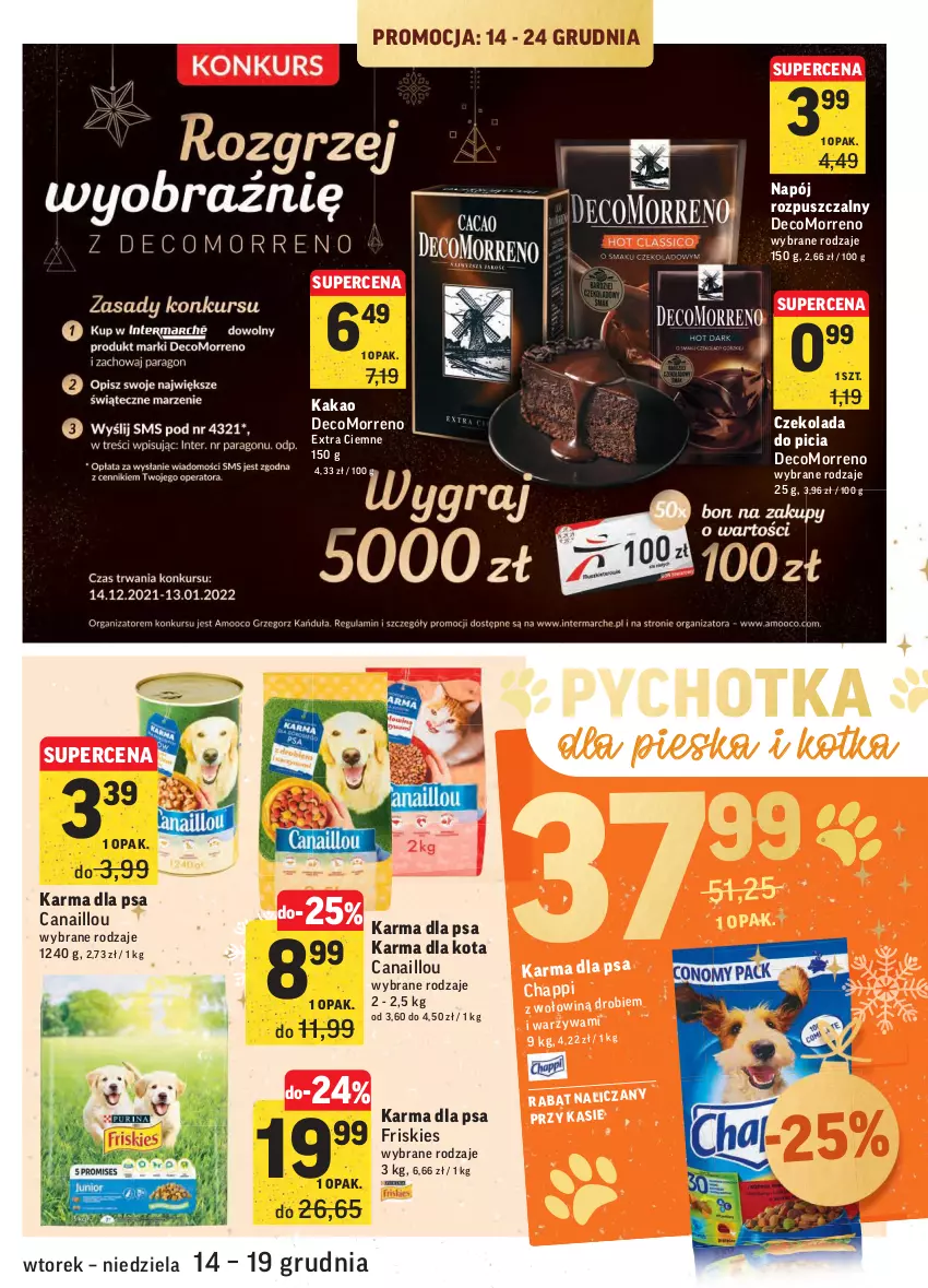 Gazetka promocyjna Intermarche - Gazetka promocyjna - ważna 14.12 do 19.12.2021 - strona 31 - produkty: Canaillou, Chappi, Czekolada, Friskies, Kakao, Napój