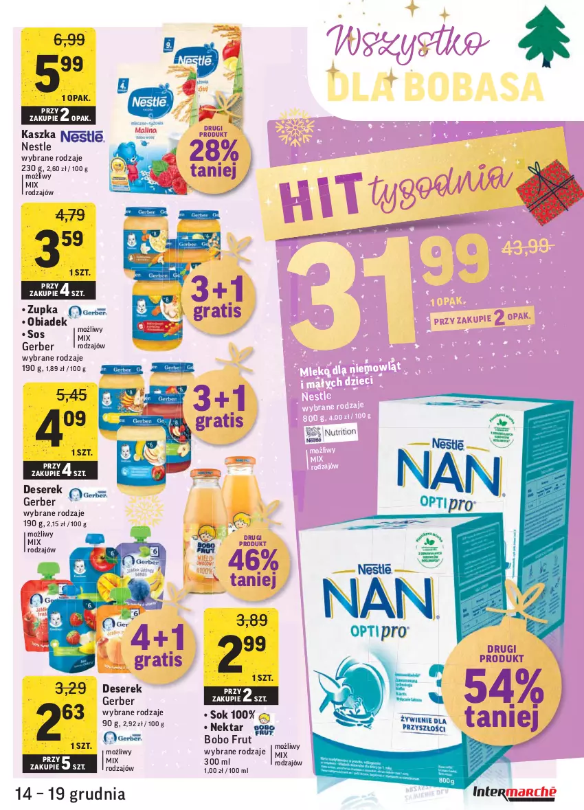 Gazetka promocyjna Intermarche - Gazetka promocyjna - ważna 14.12 do 19.12.2021 - strona 35 - produkty: Deser, Dzieci, Gerber, Gra, Mleko, Nektar, Ser, Serek, Sok, Sos