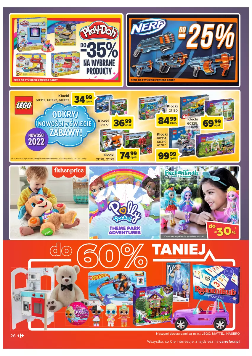 Gazetka promocyjna Carrefour - Gazetka Carrefour - ważna 11.01 do 23.01.2022 - strona 26 - produkty: Hasbro, Klocki, LEGO, Mattel