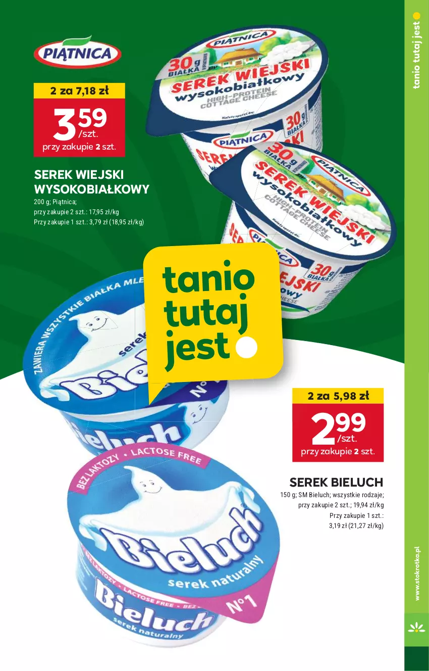 Gazetka promocyjna Stokrotka - Supermarket - ważna 10.10 do 16.10.2024 - strona 30 - produkty: Bieluch, Piątnica, Ser, Serek, Serek wiejski, Sok