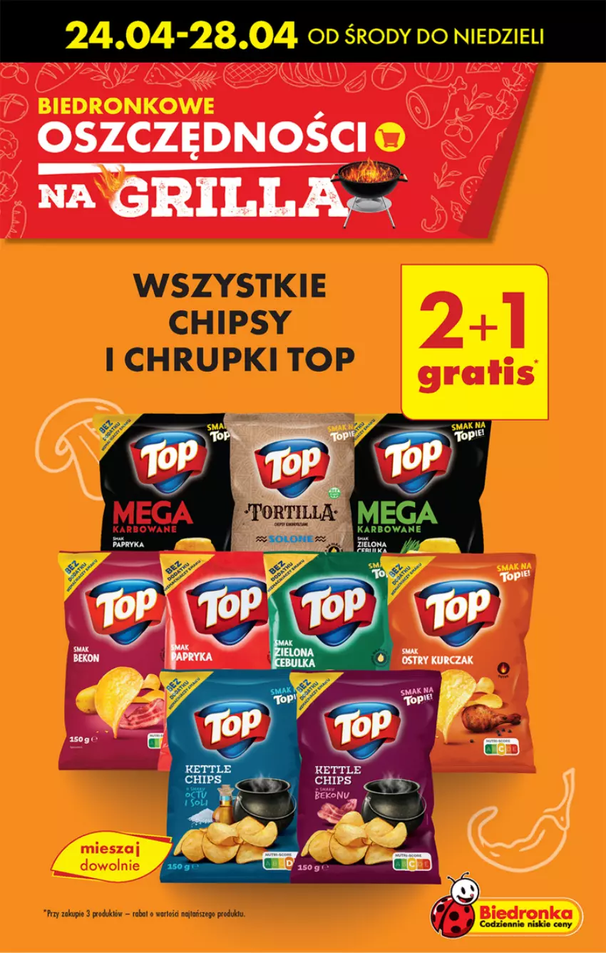 Gazetka promocyjna Biedronka - Od czwartku - ważna 25.04 do 01.05.2024 - strona 11 - produkty: Chipsy, Chrupki, Grill, Top