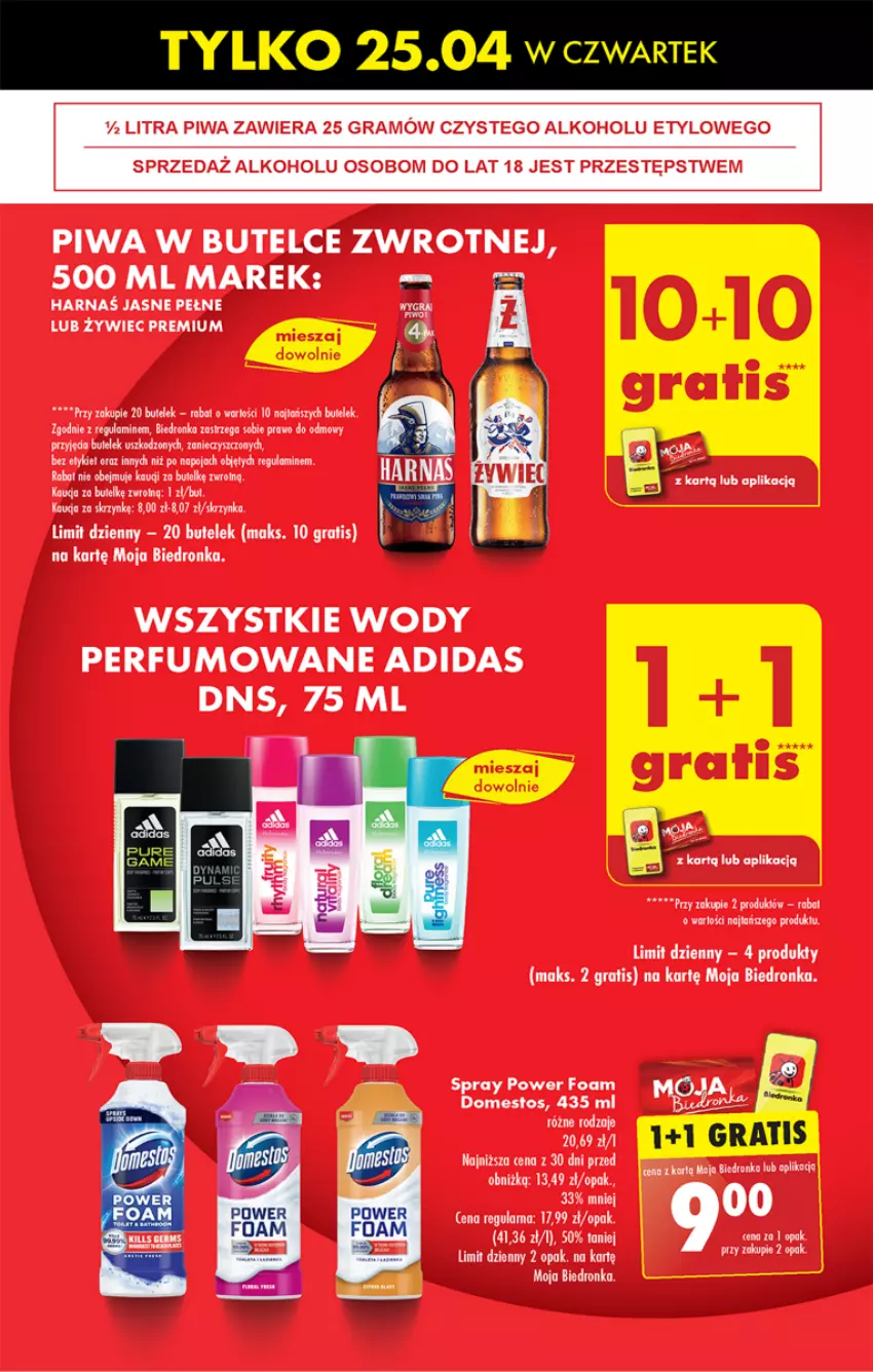 Gazetka promocyjna Biedronka - Od czwartku - ważna 25.04 do 01.05.2024 - strona 5 - produkty: Adidas, Domestos, Dron, Gra, Harnaś, Perfum, Piwa