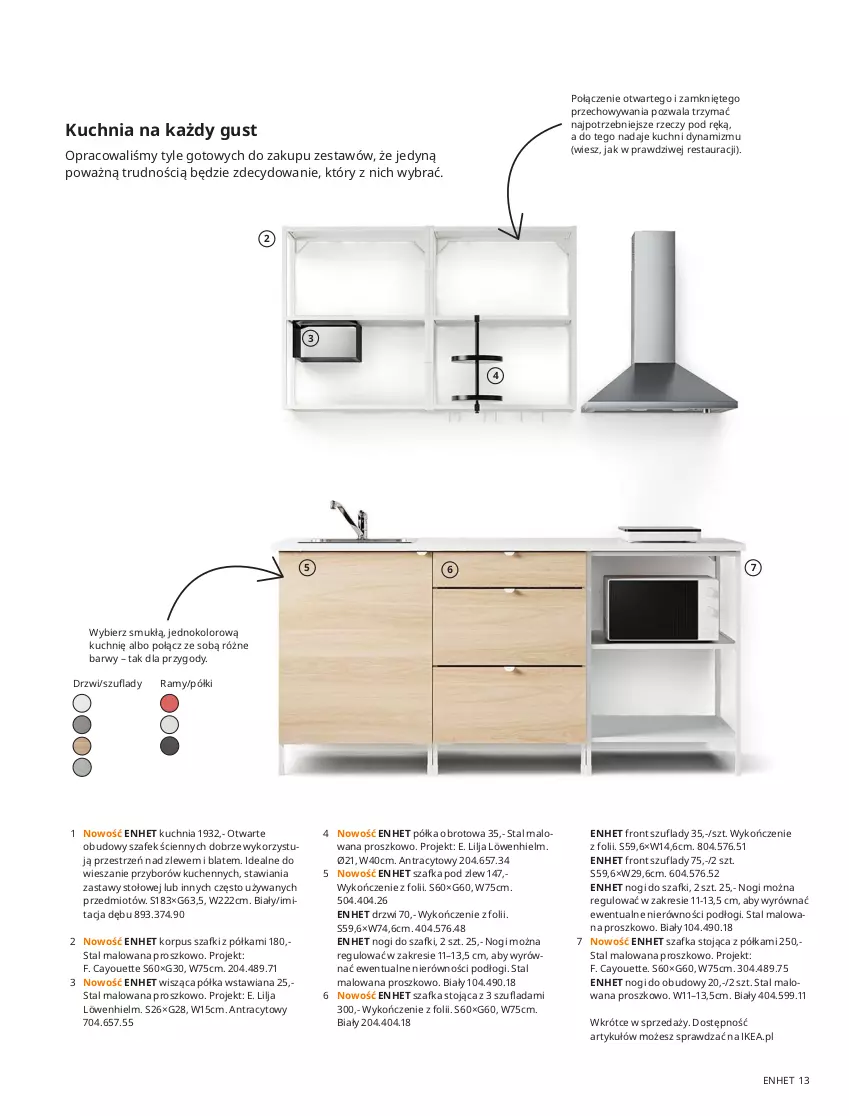 Gazetka promocyjna Ikea - Kuchnie 2021 - ważna 24.08.2020 do 31.07.2021 - strona 13 - produkty: Bułka, Drzwi, Kuchnia, Półka, Półka wstawiana, Syfon, Szafka, Uchwyty, Zlew