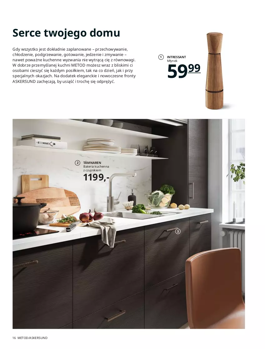 Gazetka promocyjna Ikea - Kuchnie 2021 - ważna 24.08.2020 do 31.07.2021 - strona 16 - produkty: Bateria, Bateria kuchenna, Cynk, Drzwi, Durszlak, Glazura, Krzesło, Kuchnia, Lazur, Młynek, Ser, Stół, Uchwyty, Wagi