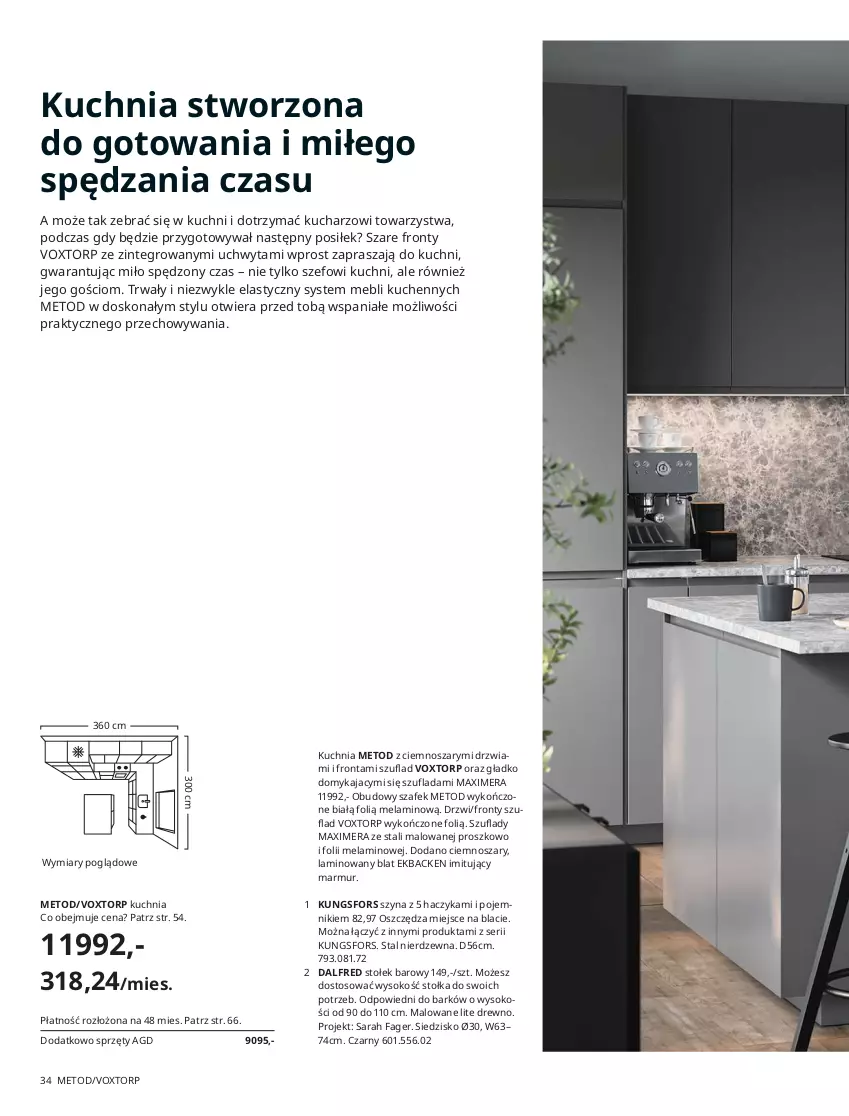 Gazetka promocyjna Ikea - Kuchnie 2021 - ważna 24.08.2020 do 31.07.2021 - strona 34 - produkty: Drzwi, Fa, Haczyk, Kuchnia, Pojemnik, Ser, Siedzisko, Sok, Stołek, Szyna