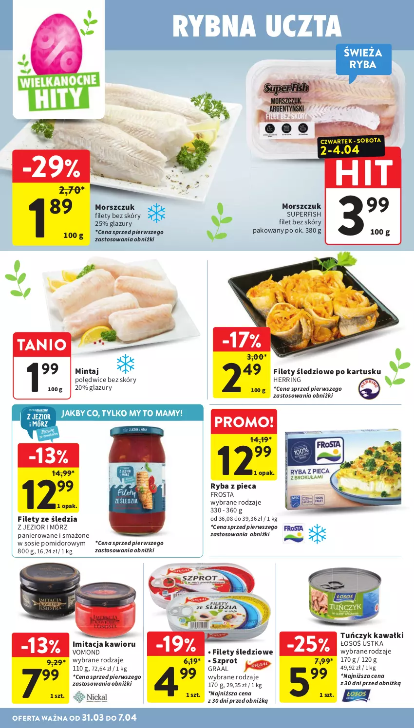 Gazetka promocyjna Intermarche - Gazetka Intermarche - ważna 31.03 do 07.04.2026 - strona 30 - produkty: Frosta, Gra, Graal, Kawa, Kawior, Lazur, Mintaj, Piec, Ryba, Sos, Szprot, Tuńczyk