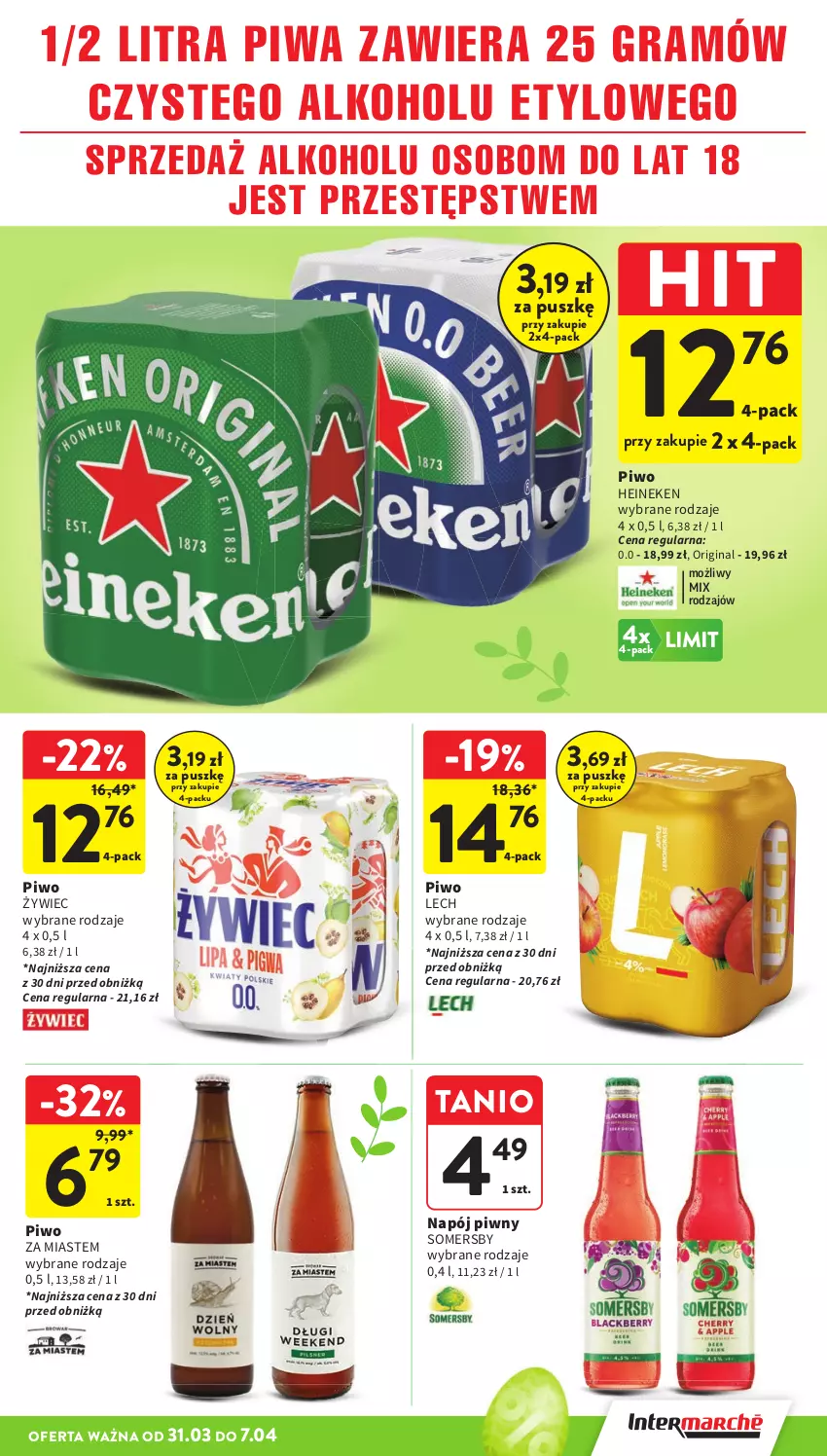 Gazetka promocyjna Intermarche - Gazetka Intermarche - ważna 31.03 do 07.04.2026 - strona 41 - produkty: Gin, Gra, Heineken, Napój, Piwa, Piwo, Somersby